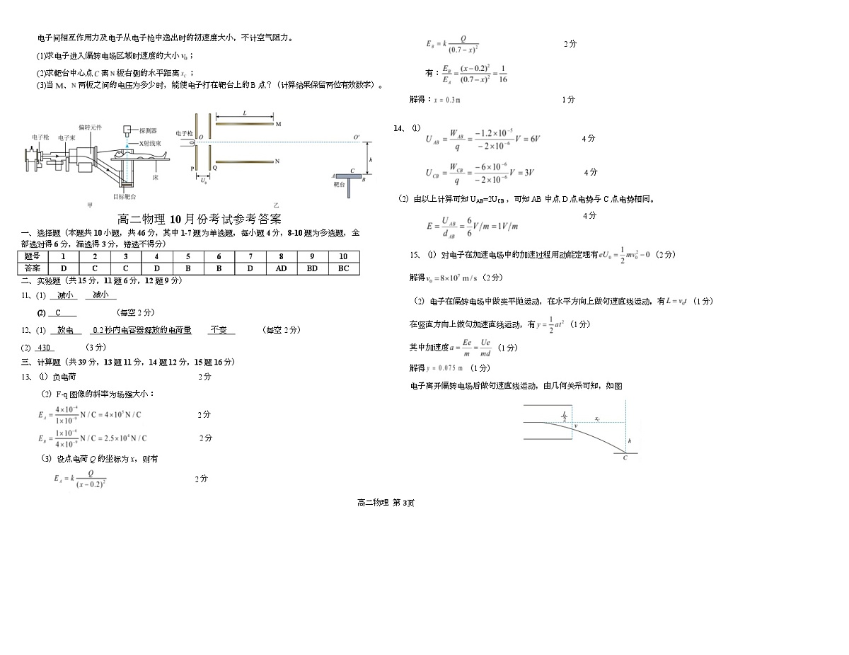 江西省南昌中学三经路校区2025-2026学年高二上学期10月月考试题 物理 Word版含答案第3页