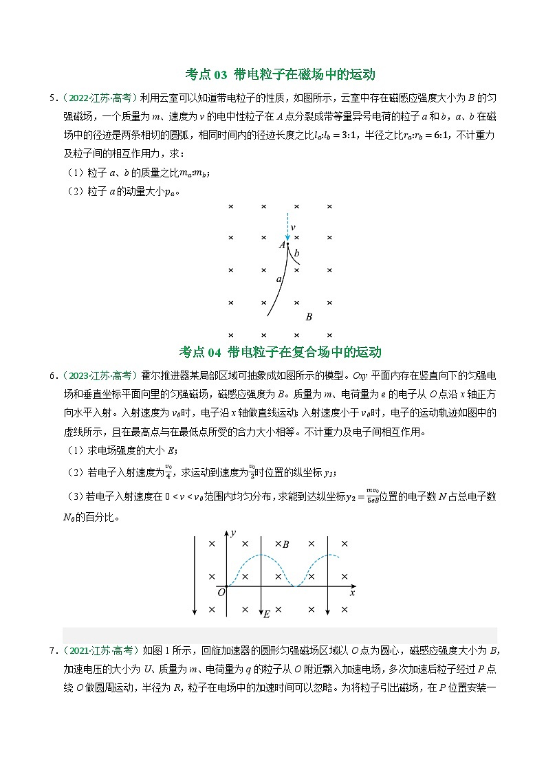 备战2026年高考近五年(2021-2025)高考物理真题分类汇编(江苏专用)专题10磁场(学生版+解析)第3页