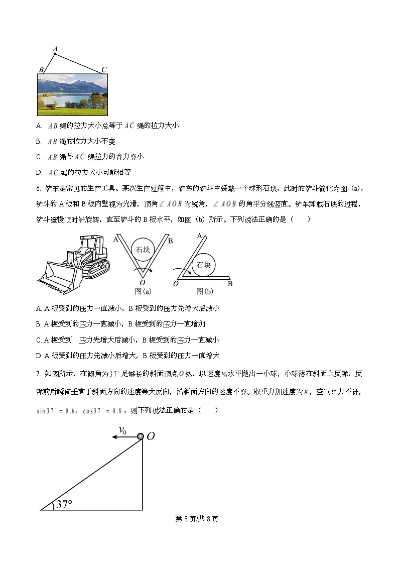 四川省自贡市荣县中学2026届高三上学期第一次月考物理试卷(原卷版)第3页