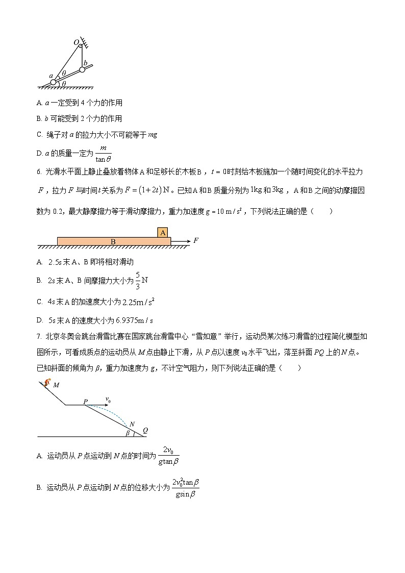 山西省晋中市部分学校2025-2026学年高三上学期11月检测物理试题 Word版无答案第3页
