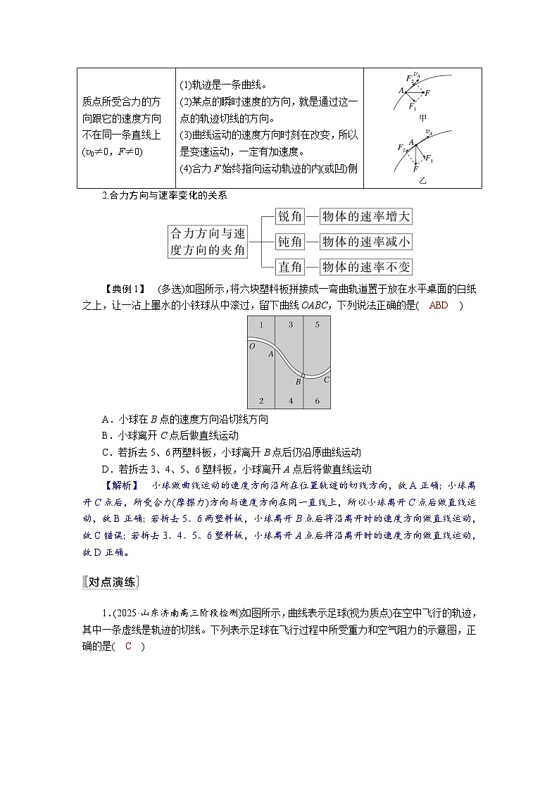 高考物理一轮复习讲义练习第四章 第1讲 曲线运动 运动的合成与分解第3页