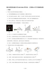 湖北省武昌实验中学2025~2026学年高一上册（10月）月考物理试卷（含答案）
