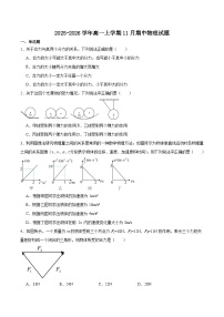 黑龙江省齐齐哈尔市六校联谊2025-2026学年高一上学期11月期中考试物理试题（Word版附答案）