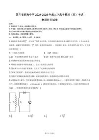 2025届四川省西充中学高三下学期高考模拟(五)考试物理试卷(高考模拟)
