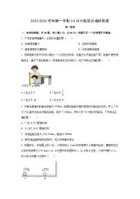 江苏省南京市七校联合体2025-2026学年高一上学期10月调研测试物理试卷（学生版）