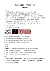 黑龙江省龙东十校联盟2025-2026学年高一上学期期中考试物理试卷(Word版附解析)