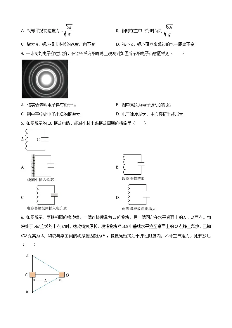 2025年高考浙江卷(6月)物理真题(原卷版)第2页