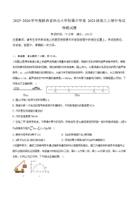 陕西省西北大学附属中学2025-2026学年高三上学期期中考试物理试题（含答案）