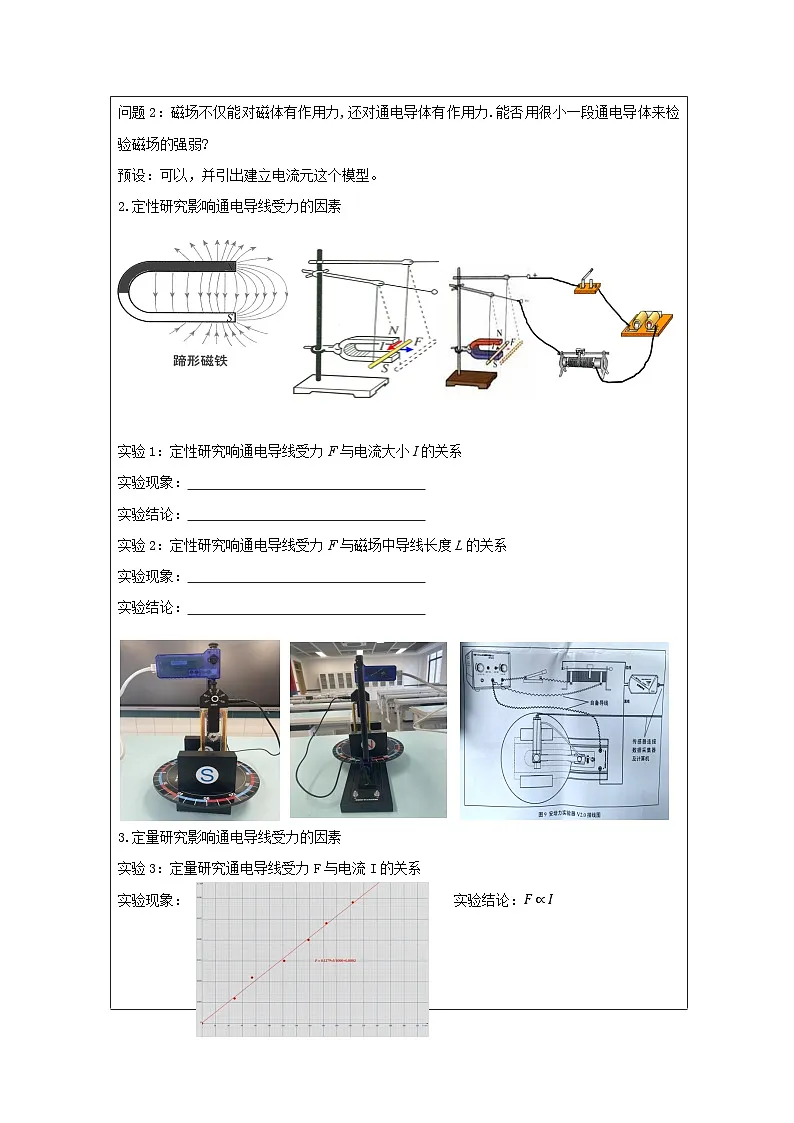人教版高中物理必修第三册13.2.磁感应强度 磁通量》 表格式教案第3页