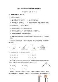 四川省内江市第一中学2025-2026学年高一上学期期中考试物理试题（含解析）