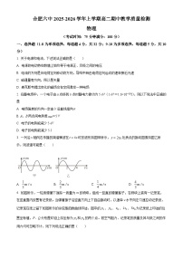 安徽省合肥市第六中学2025-2026学年高二上学期期中教学质量检测物理试卷（Word版附解析）