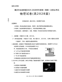 重庆市名校联盟2025-2026学年高一上学期11月期中考试物理试卷
