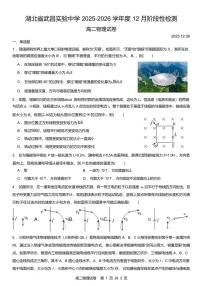湖北武昌实验中学2025-2026学年12月阶段测高二上学期物理试卷+答案