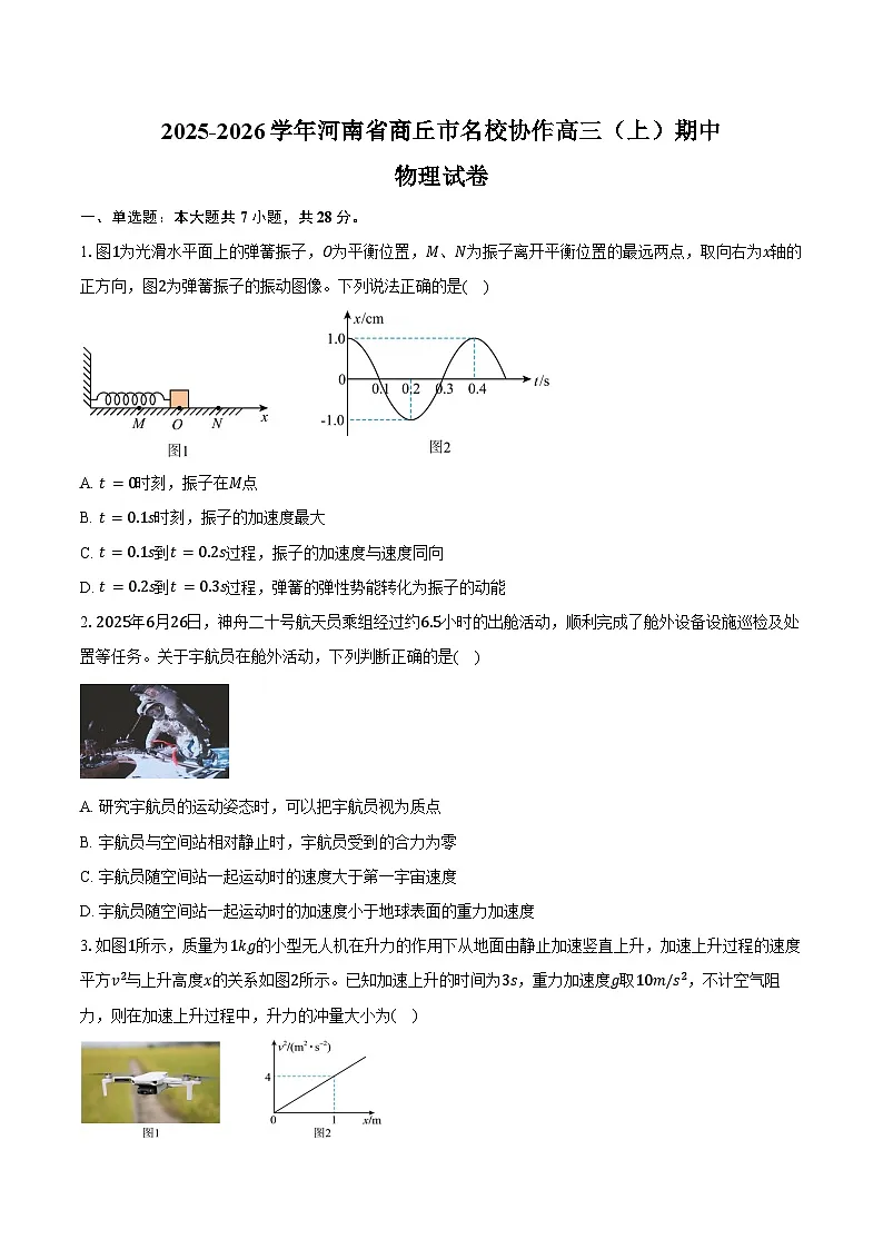 2025-2026学年河南省商丘市名校协作高三(上)期中物理试卷(11月)(含答案)第1页