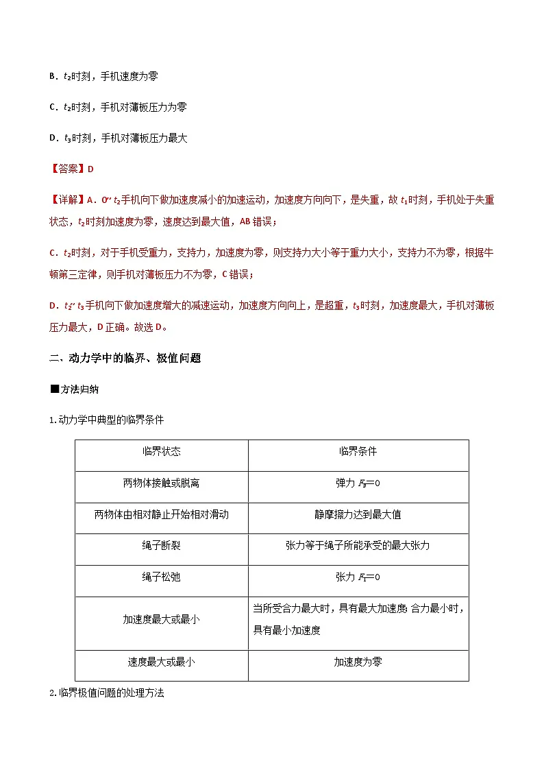 (人教版)必修第一册高一物理上学期期末复习训练 专题01 动力学图像及临界问题(解析版)第3页