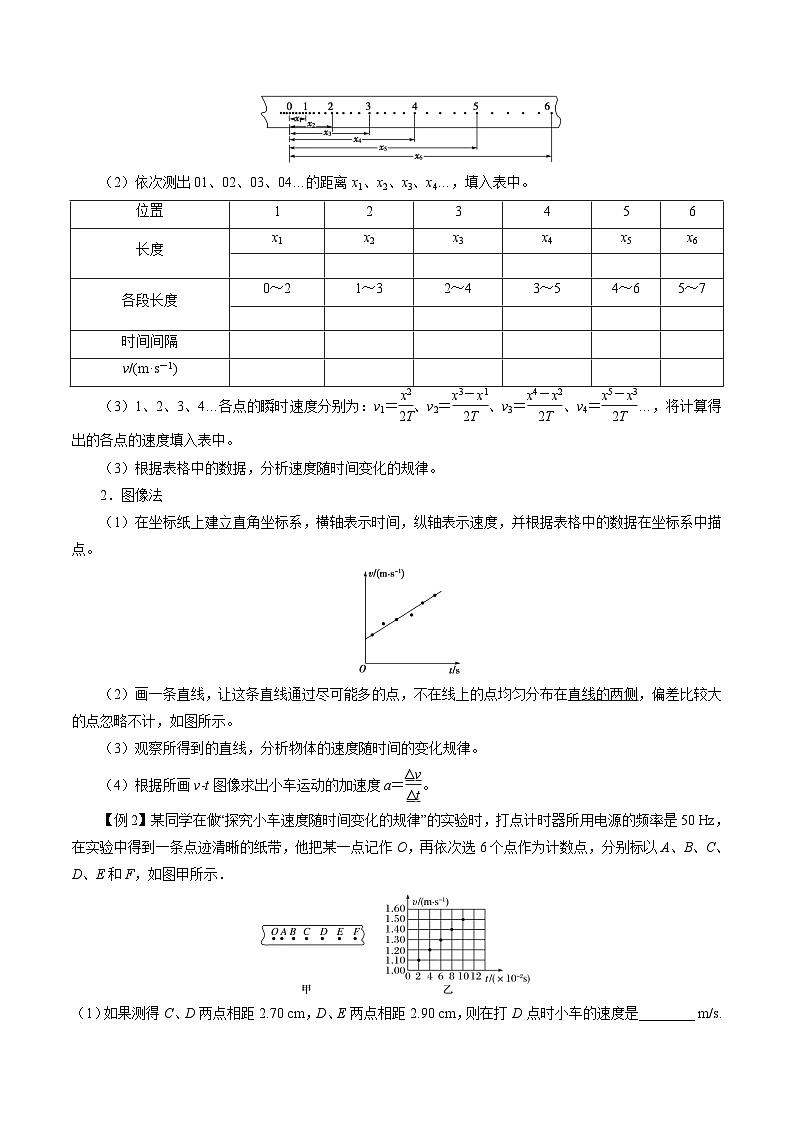 (人教版)必修第一册高中物理同步考点精讲精练2.1 实验:探究小车速度随时间变化的规律(原卷版)第3页