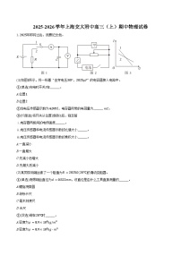 2025-2026学年上海交大附中高三（上）期中物理试卷（含答案）