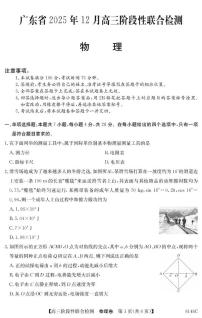 广东纵千文化联盟2026届高三上学期12月联考物理试题+答案