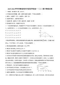 2025-2026学年河南省郑州外国语学校高一（上）期中物理试卷（含答案）