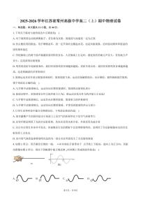 2025-2026学年江苏省常州高级中学高二(上)期中物理试卷(11月)(含答案)