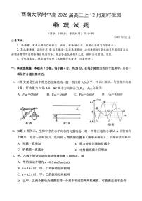 重庆市西南大学附属中学校2025-2026学年高三上学期12月月考物理试题（含答案）