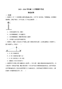 湖南省常德市重点高中2026届高三上学期期中考试 物理试卷（含答案）