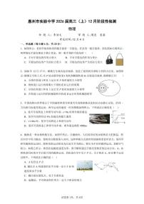 惠州市实验中学2026届高三（上）12月阶段性检测物理（含答案）
