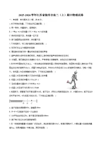 2025-2026学年江苏省徐州市高二（上）期中物理试卷（含答案）