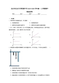 2025-2026学年北京市海淀区北京大学附属中学高一上学期期中物理试卷