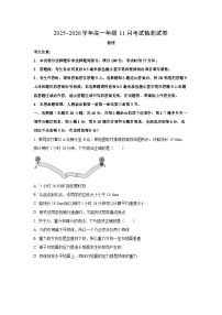 河北省保定市2025-2026学年高一上学期11月期中考试物理试卷（学生版）