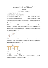 河南省部分高中2025-2026学年高一上学期第三次月考物理试卷（学生版）