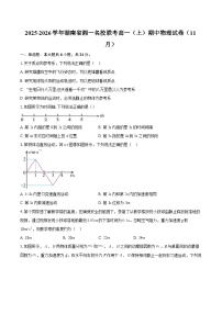2025-2026学年湖南省湘一名校联考高一（上）期中物理试卷（11月）-自定义类型 (1)