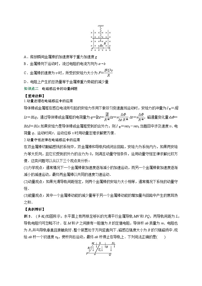(人教版)选择性必修二高二物理上册期末复习训练专题10电磁感应中的能量和动量问题(原卷版)第2页