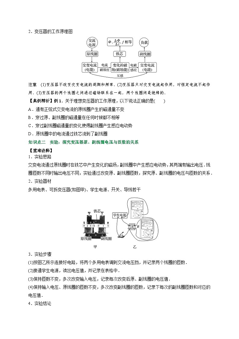 (人教版)选择性必修第二册高二物理同步讲义3.3变压器(原卷版)第2页