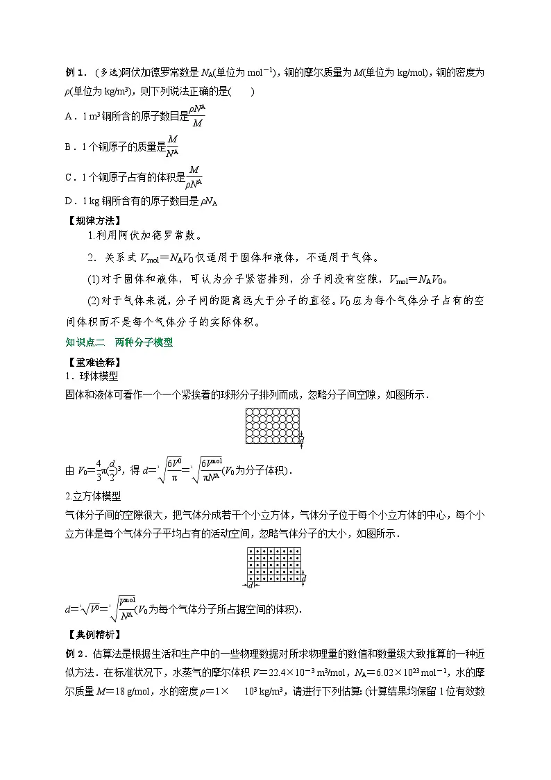 (人教版)选择性必修第三册高二物理同步讲义1.1分子动理论的基本内容(第1课时)(原卷版)第2页