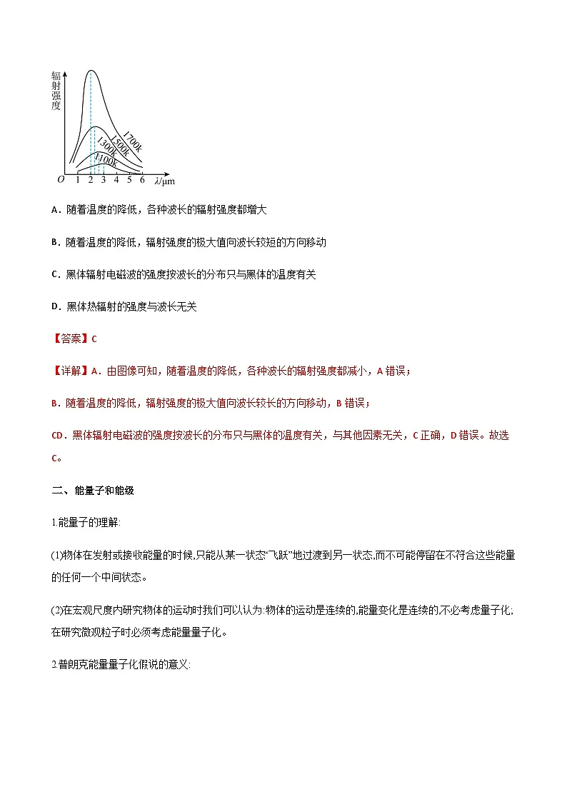 (人教版)必修第三册高二物理同步导学案13.5 能量量子化(解析版)第3页
