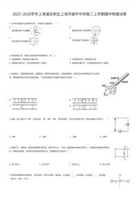 2025~2026学年上海浦东新区上海市建平中学高二上学期期中物理试卷（有答案解析）