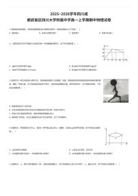 2025~2026学年四川成都武侯区四川大学附属中学高一上学期期中物理试卷（有答案解析）