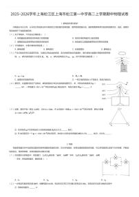 2025~2026学年上海松江区上海市松江第一中学高二上学期期中物理试卷（有答案解析）