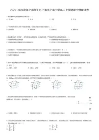 2025~2026学年上海徐汇区上海市上海中学高二上学期期中物理试卷(有答案解析)