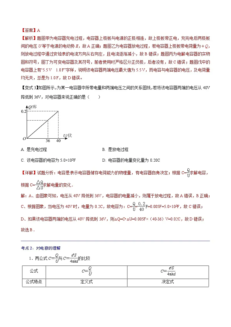 (人教版)必修第三册高二物理同步精讲精练10.4 电容器的电容(解析版)第3页