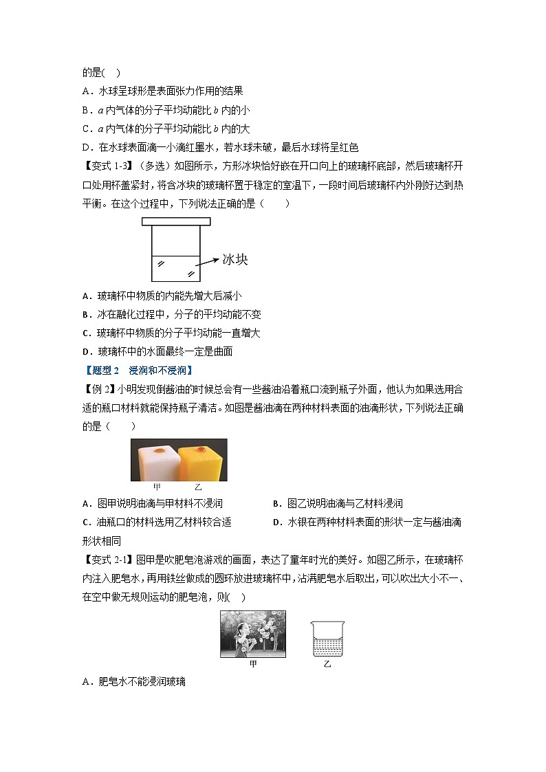 (人教版)选择性必修第二册高二物理同步考点讲与练专题2.8 液体(原卷版)第2页