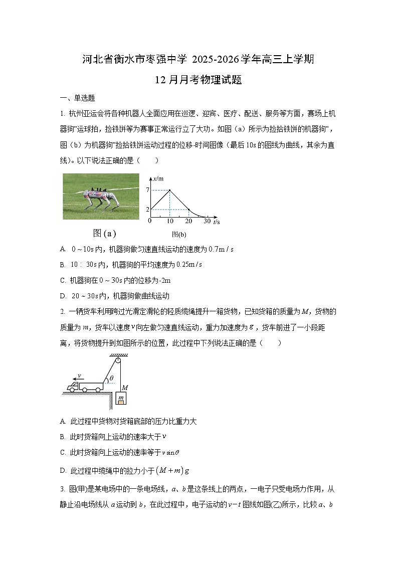 河北省衡水市枣强中学2025-2026学年高三上学期12月月考物理试卷(学生版)第1页