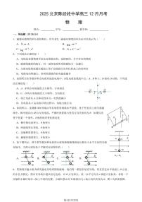 2025北京陈经纶中学高三上12月月考物理试卷(教师版)