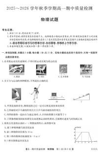 安徽省部分重点高中2025-2026学年高一上学期11月期中质量检测 物理试卷（含答案）