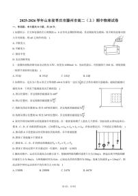 山东省枣庄市滕州市2025-2026学年高二（上）期中物理试卷（含答案）