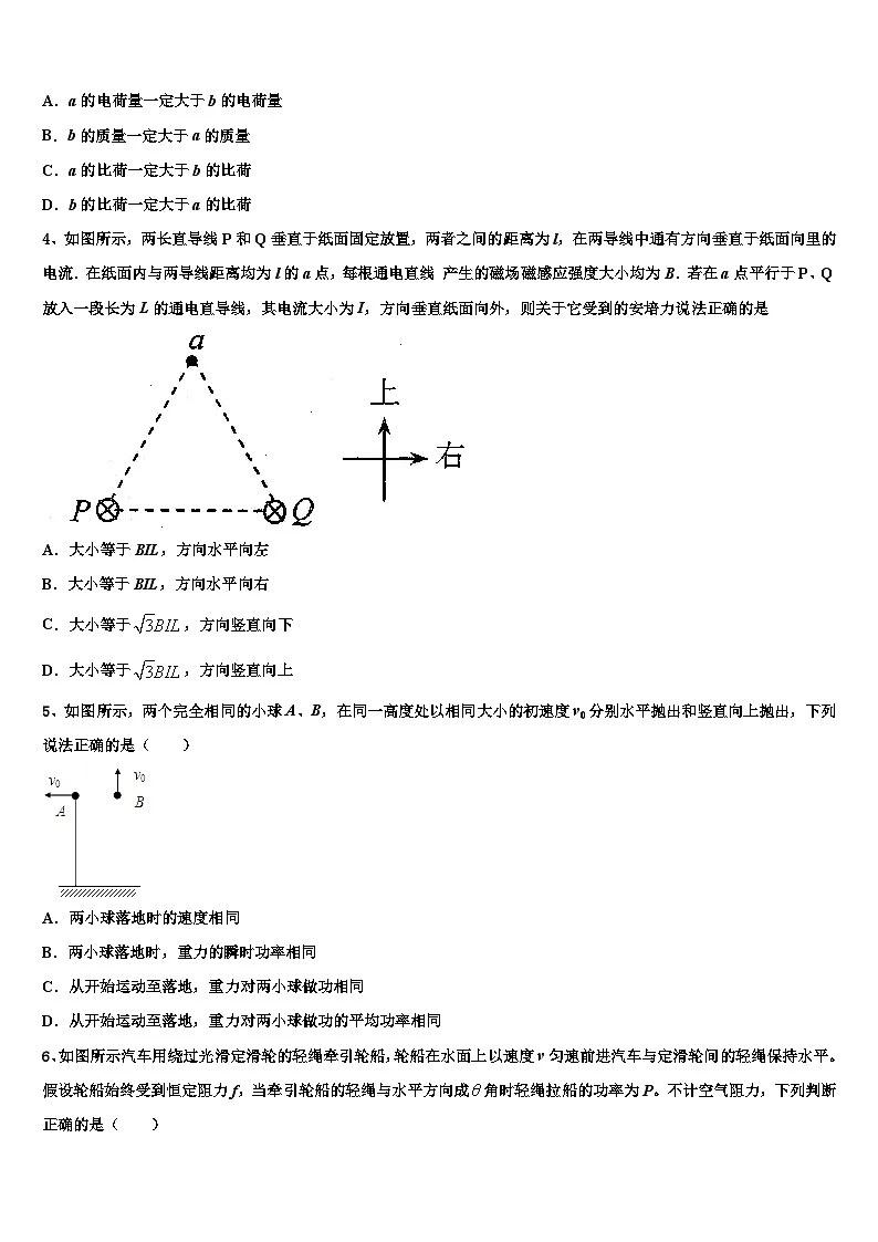 2026届北京市朝阳区市级名校高考仿真模拟物理试卷含解析第2页