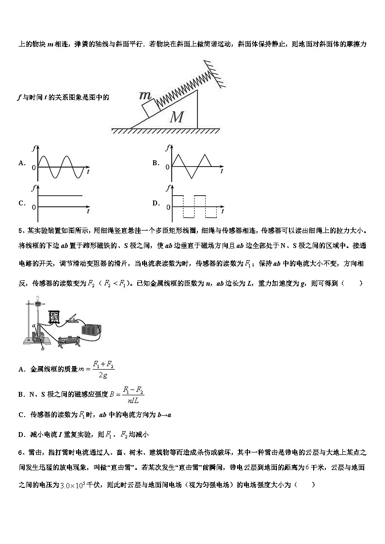 2026届北京市房山区4中高三下学期第五次调研考试物理试题含解析第2页