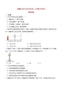 安徽省2025_2026学年高一物理上学期新生入学素质测试