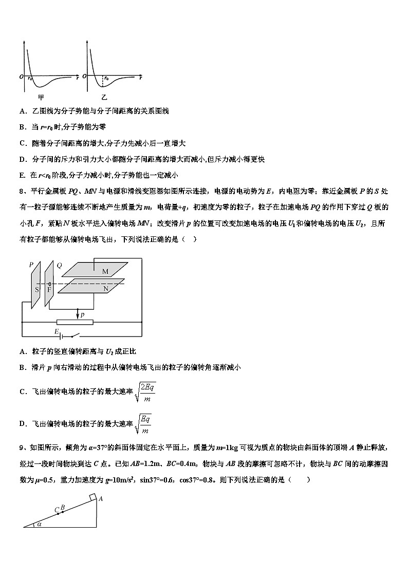 2026届北京海淀北京科技大学附属中学高三下第一次测试物理试题含解析第3页